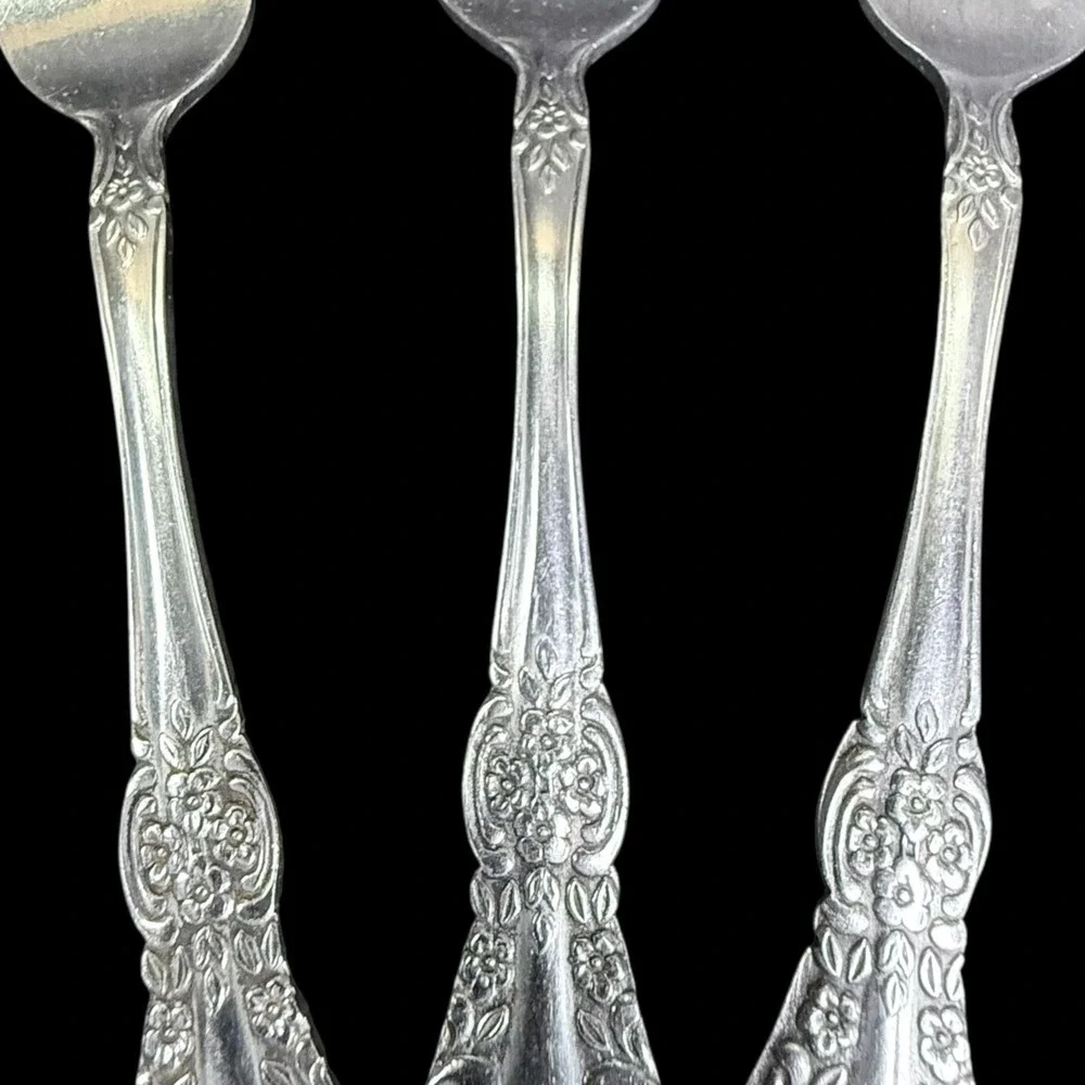 Springtime Salad Forks‎ Stainless Steel Japan Flowers & Swirls Set Of 3